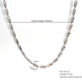 Collana con catena a maglie romboidali in acciaio inossidabile argento 540x4mm - Argento (545-02)