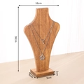 Necklace display stand in natural wood finish with 30cm height dimension markings - Large / Walnut