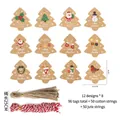 96pcs Christmas tree kraft paper tags set with 12 patterns and colorful twine strings - Set 1-96 Tags + 50 Jute + 50 Cotton Strings
