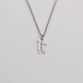 Titanium steel necklace with silver hugging boy and girl pendant for couples - Hugging Couple / Silver