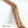 2x4mm cylindrical Picture Jasper stone beads for DIY jewelry making and spacing - 2x4mm Spacer Beads (Approx. 150 Beads/Strand) / Jasper