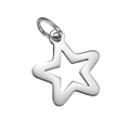 Pendentif étoile ajourée en argent poli avec anneau de liaison pour bijoux DIY - Argent-Étoile