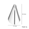 Small stainless steel cake piping tip for DIY frosting, size 17.7x33.1mm, 2g weight - US 1
