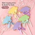 Five-piece cloud cake toppers with colorful bows and writable surface for birthday decor - Mixed Cloud Blank Topper - 5 Pcs (534)