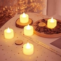 Warm yellow LED tea light candles for Christmas home decor and romantic ambiance - Normal Electronic Candle
