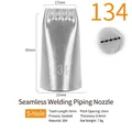 304 stainless steel seamless piping tip model 134 for cake cream frosting decoration - 134 (5-Hole)