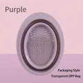 Collapsible purple silicone makeup brush cleaning bowl with textured scrubbing bottom - Cleaning Bowl [Standard] Purple
