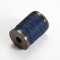 Deep blue 0.4mm round waxed thread on a brown plastic spool for hand sewing - 0.4mm/110m / #32 Antique Blue