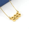 18K gold-plated stainless steel necklace with 888 lucky number pendant for women - 888 (Including Chain)