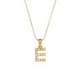 18K gold plated snake chain necklace featuring a sparkling zircon initial letter E pendant - Letter E