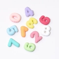 Colorful macabre digit 0-9 beads in matte finish for DIY jewelry and phone chains - Solid Frosted Mixed Colors