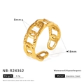 Detailed size and weight specifications for this waterproof stainless steel gold ring - Wide Smooth Surface Style (NB-R24362)