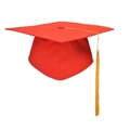 Adult red graduation cap with gold tassel for university ceremony in matte fabric - Red Principal Graduation Cap