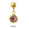 Macro shot of gold pendant with pink stone for February birthstone jewelry making - Gold - February