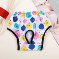 Cute cartoon bear print dog sanitary pantie with elastic waist and tail hole design - S / Cartoon Bear