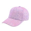 Rosa und lila Kinder Baseballkappe mit Leopardenmuster und klassisch gebogenem Schirm - Leopard Lila Rosa