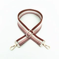 Adjustable wide cotton shoulder strap with brown pink and white stripes for women bags - 3.8cm Brown Pink Stripe