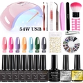 Kit completo de lámpara de uñas USB 54W con esmaltes en gel y herramientas de manicura pro - Lámpara De Uñas USB Y Kit De Herramientas De Esmalte De Uñas De Gel De Color (1-X3)