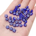 Handheld vintage blue plum flower glass beads for DIY necklaces and handmade jewelry - Sapphire Blue