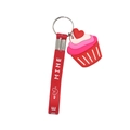 Portachiavi cupcake in silicone con cinturino Be Mine e cuore regalo San Valentino - Cupcake Rosso (Stile 2)