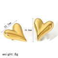 Orecchini a cuore in oro 18K con dettagli dimensioni 22,7 mm larghezza e 26,8 mm altezza - Oro