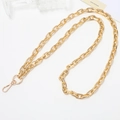 Detail of a shiny gold metal chain strap with lobster clasps for phone cases and bags - Large Thick Crossbody Chain / Gold