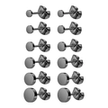 Set of 6 pairs of black 316L stainless steel stud earrings in various sizes for men and women - Black 6-Pair Set 3-8mm