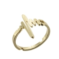 Anello regolabile in acciaio inossidabile dorato con motivo moderno ECG battito cardiaco - Battito / Oro