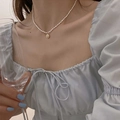 Elegante collana di perle naturali d'acqua dolce con ciondolo a faccina dorata - Oro Faccina Sorridente