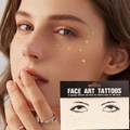 Face art stickers with golden star patterns for sparkling freckle makeup effect - LT05 Gold Pentagram Stars
