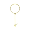 Punk Gothic golden Cuban Y-chain necklace featuring a heart lock and key pendant design - Gold Heart Lock-6MM