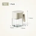 Square glass seasoning jar in warm grey with moisture-proof lid and 114mm height - 1 Piece / Warm Gray