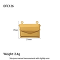 Detailed view of gold envelope locket pendant with 21mm x 17mm size specifications - Gold Envelope (DFC126A)