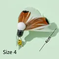 Interactive cat toy wand refill No. 4 featuring natural feathers and a golden bell - No. 4 Insect Replacement Head
