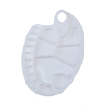 Kid's white 10-well plastic watercolor palette with thumb hole and mixing areas - Small Fish Shaped Palette / 30*20cm
