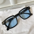 Macro shot of blue lenses and black frame showing model Z3351 50-21-148 parameters - Square Black Frame Blue Lens Modern