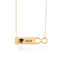 Macro shot of 2024 graduation necklace pendant with gold finish and infinity symbol - Gold Color With Card Packaging