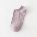 Minimalist low-cut cotton boat socks for women in soft lavender purple color - Purple