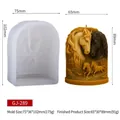 3D horse and castle relief silicone mold with brown candle finished product comparison - Horse Castle Relief / GJ-289
