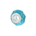 Sky blue faceted crystal bead with silver core for European charm bracelets - Style 4 (Sky Blue)