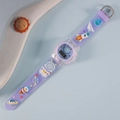 Kids digital watch in purple silicone with 3D astronaut and rocket space patterns - Astronaut Purple