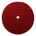 Detalle de falda para árbol de Navidad de punto rojo con textura y cinco botones oscuros - 48 Pulgadas/122CM / Rojo Púrpura