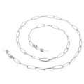 Silver stainless steel oval link chain for glasses and masks with lobster clasps - Oval Ring Link Style (KSC114-Z) / 650x5mm / Silver