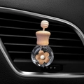 Cute milk tea color flower car perfume bottle for air vent clip decoration - Brown Flower / Air Vent Empty Bottle