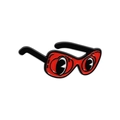 Insigne en émail amusant en forme de lunettes de dessin animé rouge et noir - Style Lunettes (QHXZ2723)