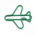 Creative green airplane shaped metal paperclip for office stationery organization - Green