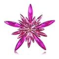 Elegant rose red starburst brooch with marquise-cut crystals in a gold-plated alloy setting - Rose Red