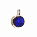 Pendentif doré en acier inoxydable 6mm serti d'une pierre de naissance bleue ronde - Or Rose Septembre