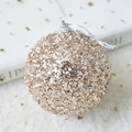 Champagne gold Christmas ball with sequins and white beads for tree decoration - Broken Diamond Champagne Foam Ball 8CM