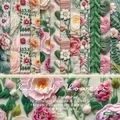 Knitted Flowers 6x6 inch paper pad for DIY scrapbooking with 12 unique floral designs - R2417 24 Sheets
